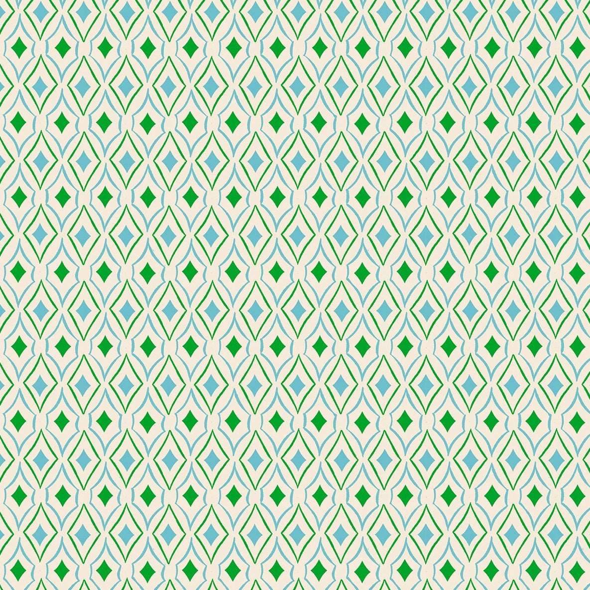 Diamonds On Turquoise Quilting Cotton
