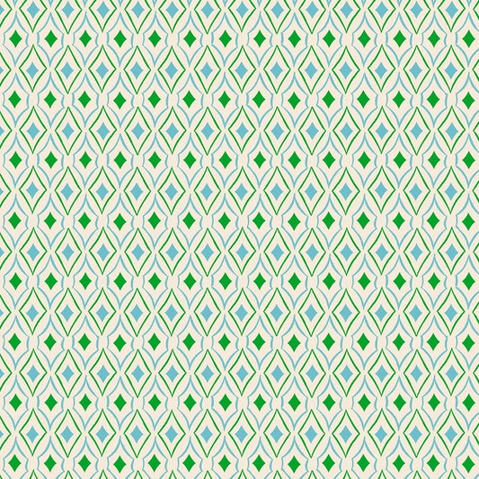 Diamonds On Turquoise Quilting Cotton