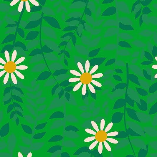 Daisies On Verdant Quilting Cotton