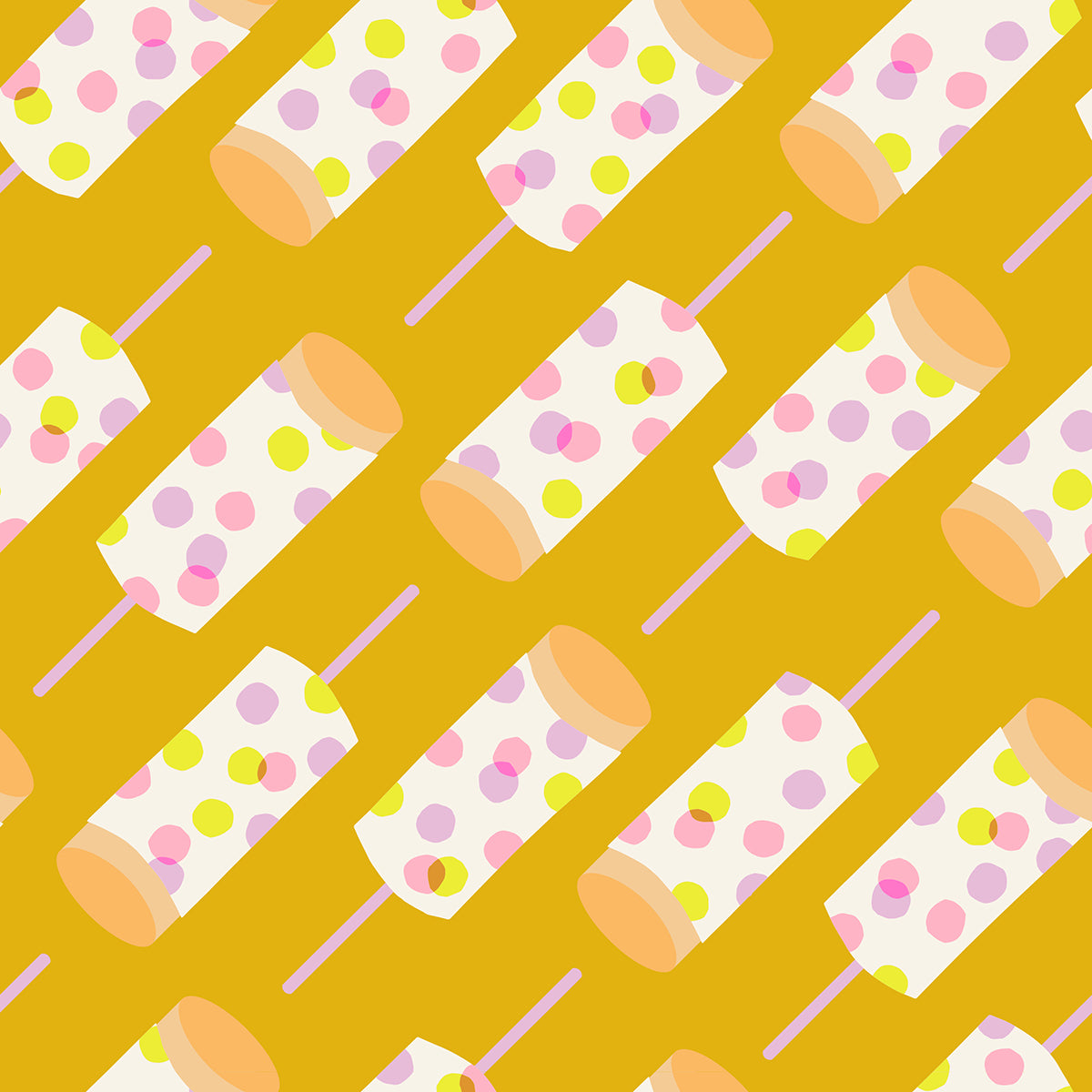 Push Pops On Goldenrod Quilting Cotton