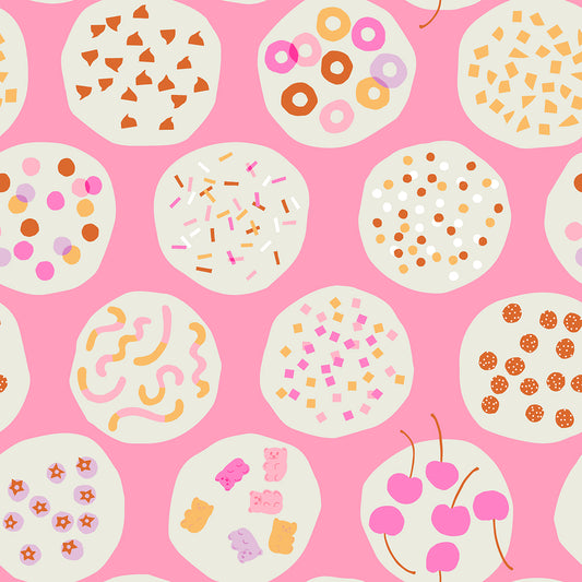 Ice Cream Toppings On Flamingo Quilting Cotton