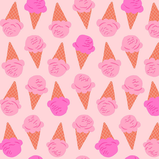 Sugar Cone On Cotton Candy Pink Quilting Cotton
