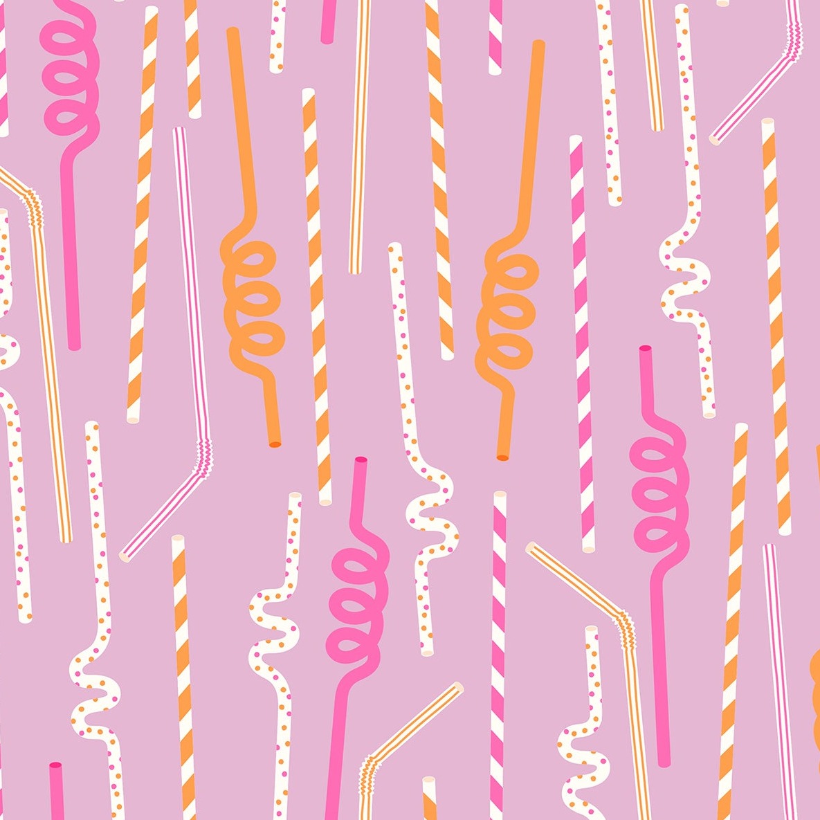 Straws On Macaron Quilting Cotton