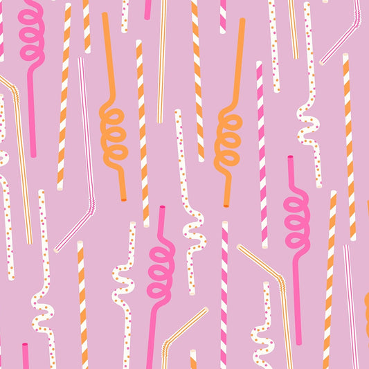 Straws On Macaron Quilting Cotton