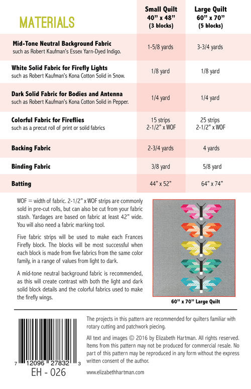 Frances Firely Quilt Pattern