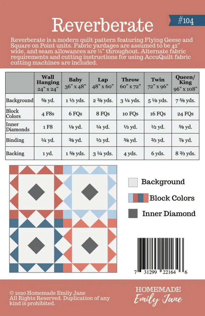 Reverberate Quilt Pattern