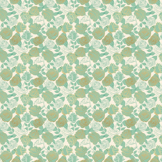 Roses On Moss Quilting Cotton
