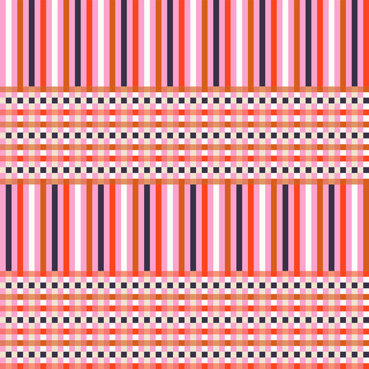 Gingham On Flamingo Quilting Cotton