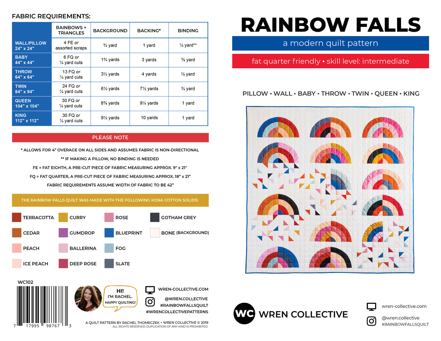 Rainbow Falls Quilt Pattern