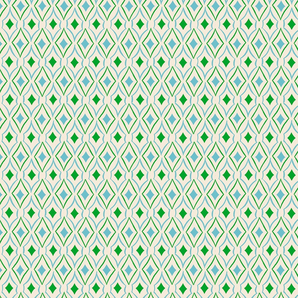 Diamonds On Turquoise Quilting Cotton