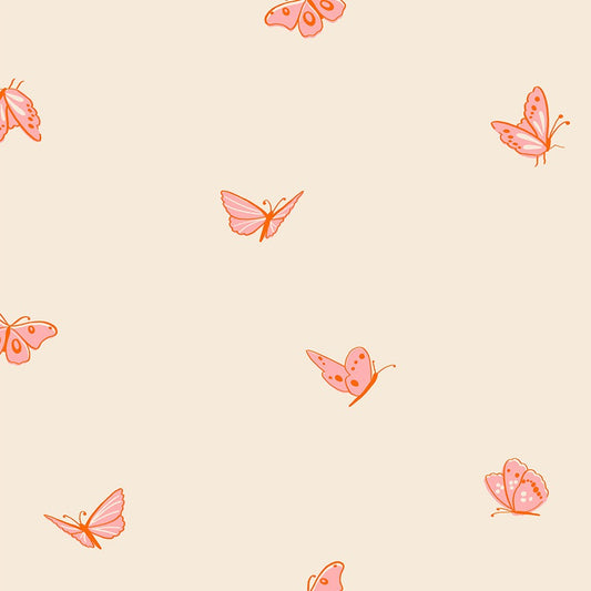 Butterflies On Natural Quilting Cotton