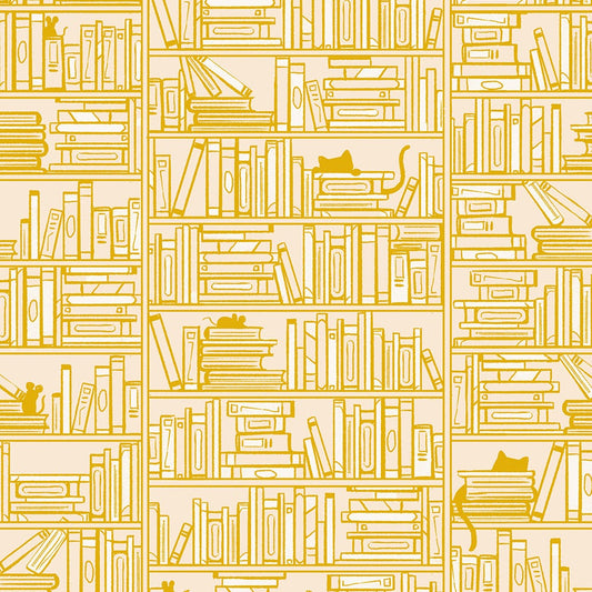 Library On Goldenrod Quilting Cotton
