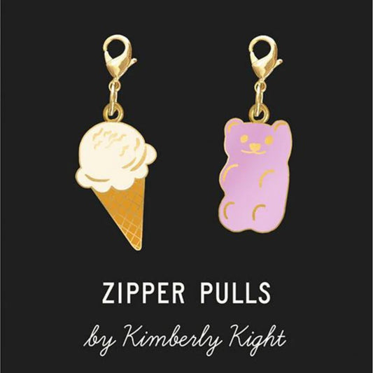 Ice Cream & Gummy Bear Zipper pulls by Kimberly Kight for Ruby Star Society