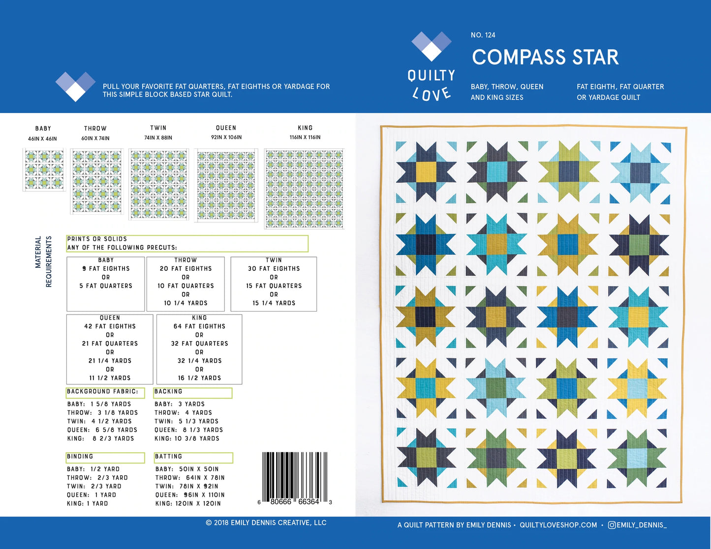 Compass Star Quilt Pattern