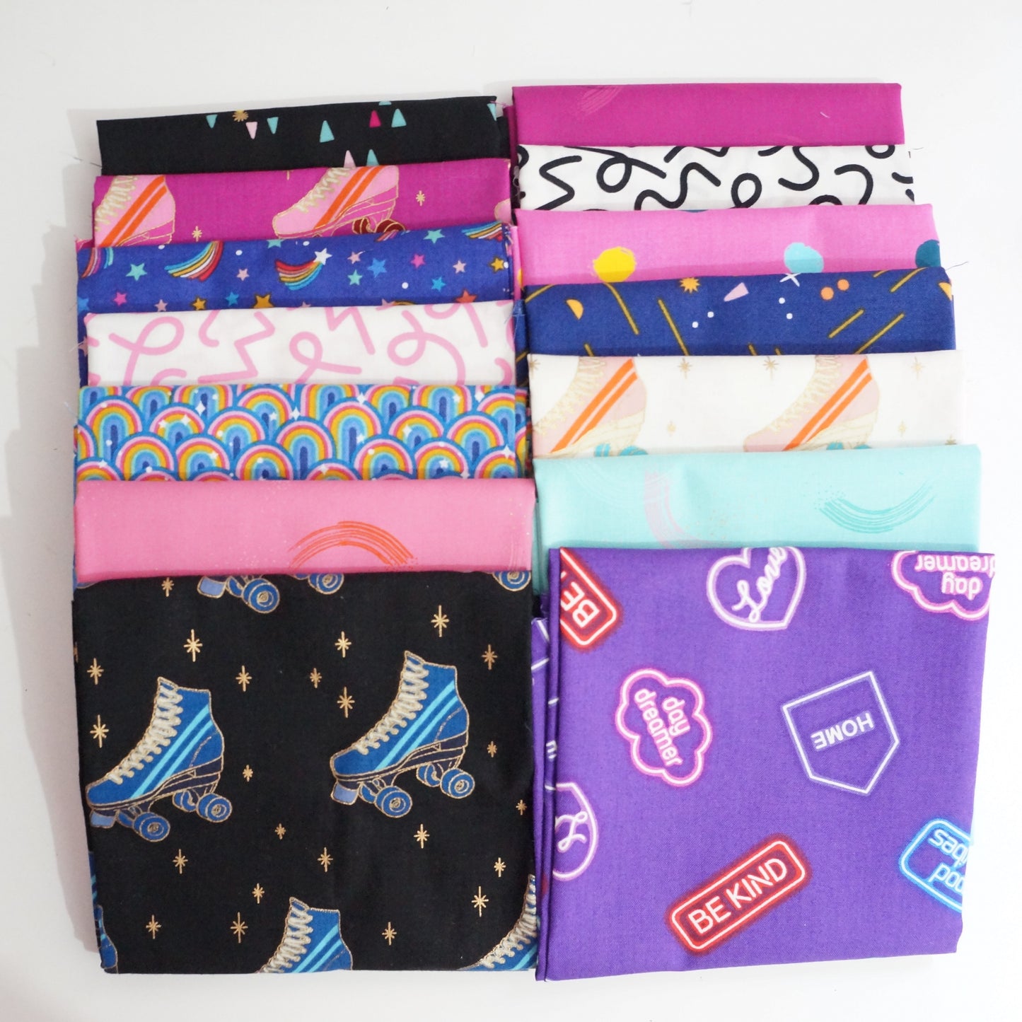 "Roller Rink" Quilting Printed Fabric Fat Quarter Bundle