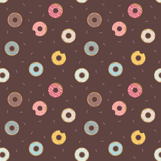 Doughnuts On Brown Quilting Fabric